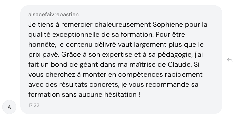 Témoignage de Bastien — vaut largement plus que le prix payé, un bond de géant