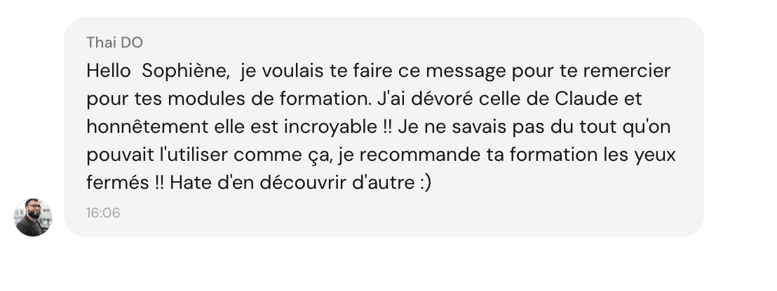 Témoignage de Thai DO — j'ai dévoré la formation, je la recommande les yeux fermés