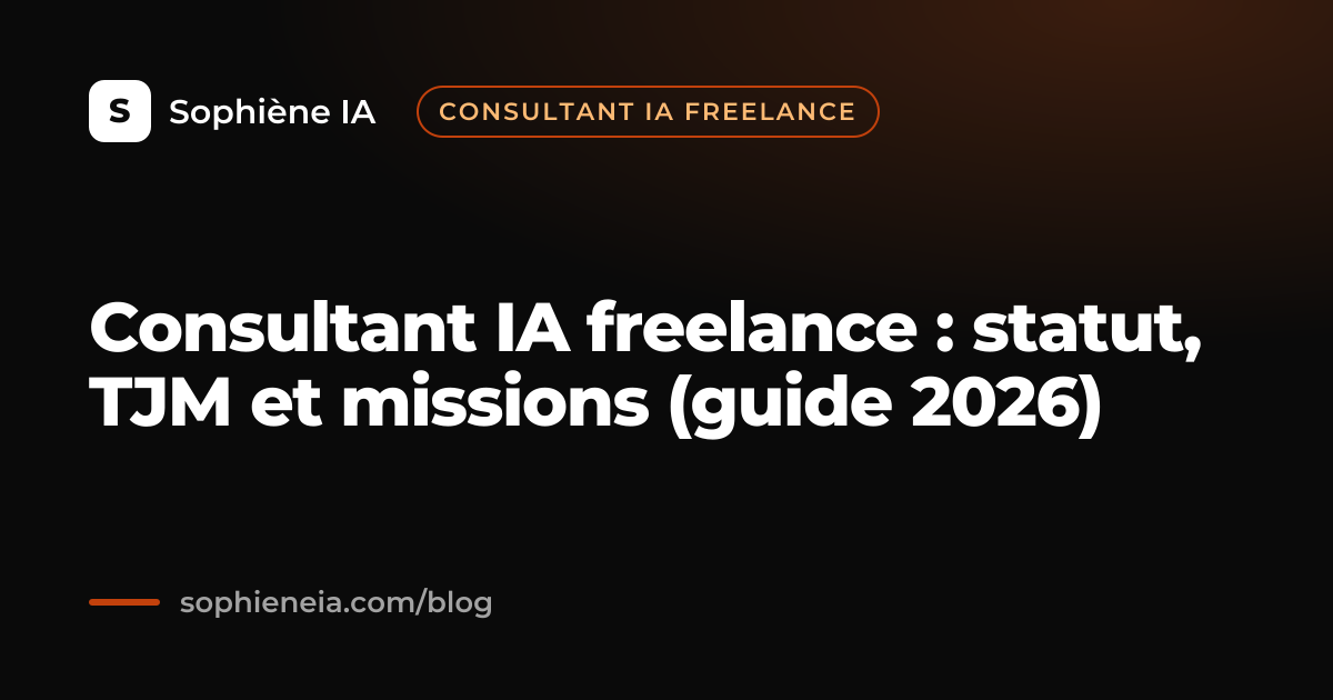 Consultant IA freelance : statut, TJM et missions (guide 2026)
