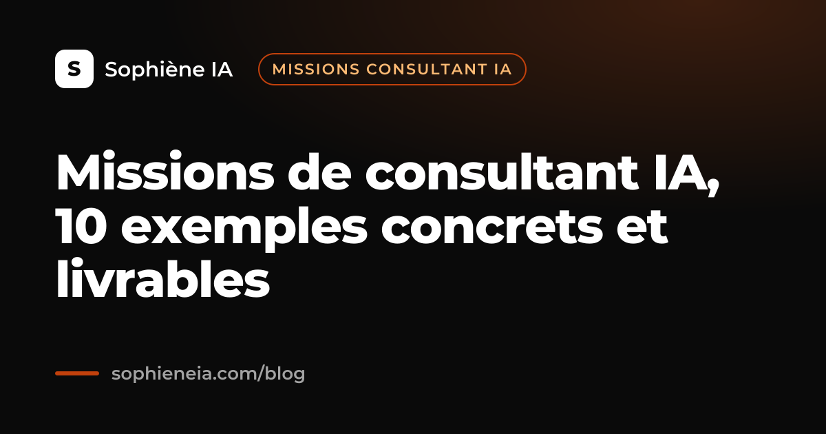 Missions de consultant IA, 10 exemples concrets et livrables